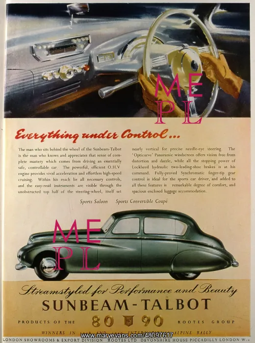 : Advertisement for Sunbeam-Talbot cars : Advertisement for Sunbeam-Talbot cars