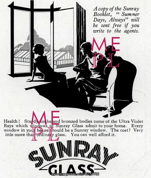 : Advertisement for Sunray Glass : Advertisement for Sunray Glass