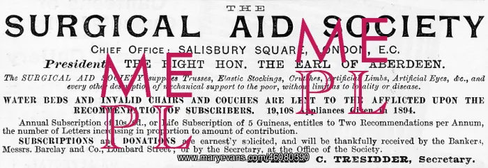 : Advertisment for The Surgical Aid Society : Advertisment for The Surgical Aid Society