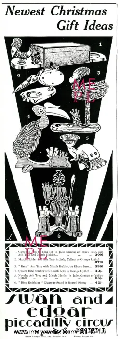 : Advert for Swan and Edgar - Christmas present ideas 1928 : Advert for Swan and Edgar - Christmas present ideas 1928
