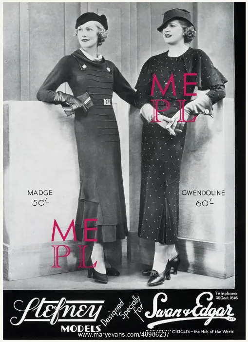 : Advert for Swan & Edgar's women's 1934 : Advert for Swan & Edgar's women's 1934