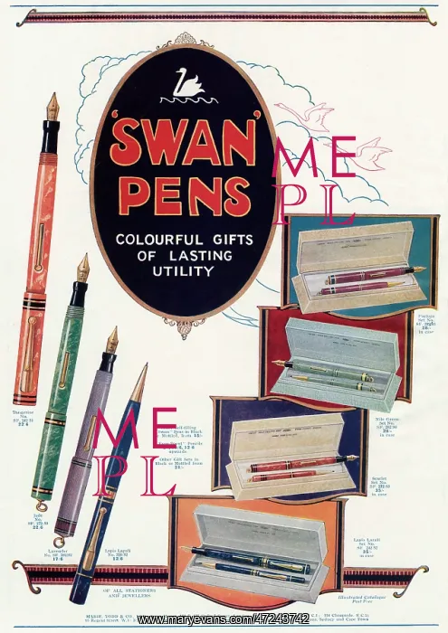 : Advert for Swan pens 1928 : Advert for Swan pens 1928
