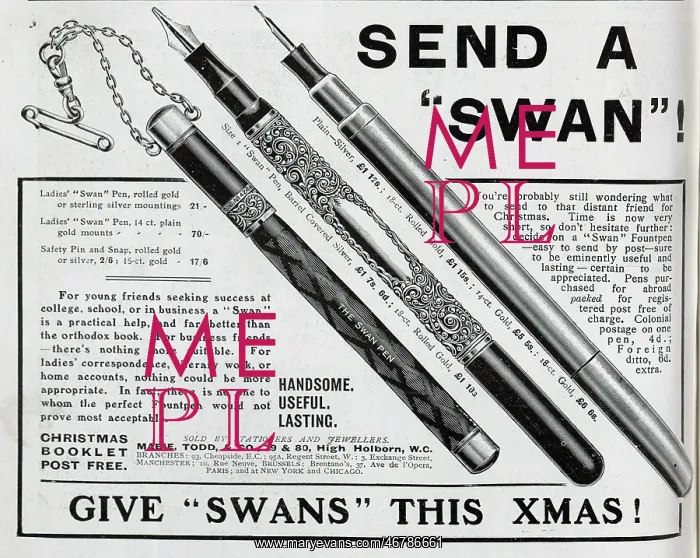 : Advertisement for Swan Pens : Advertisement for Swan Pens