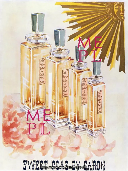 : Advertisement for Sweet Peas perfume by Caron : Advertisement for Sweet Peas perfume by Caron