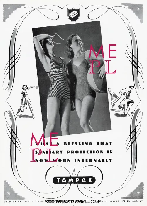 : Advert for Tampax tampons 1940 : Advert for Tampax tampons 1940