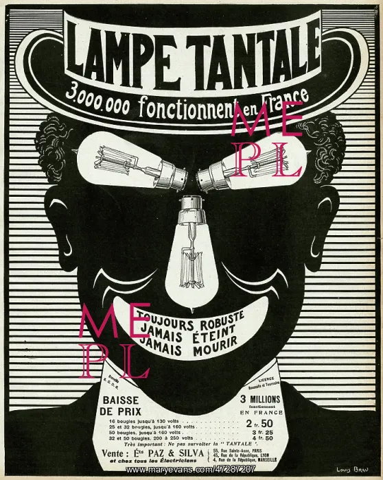 : Advert for Tantalus lamps 1910 : Advert for Tantalus lamps 1910