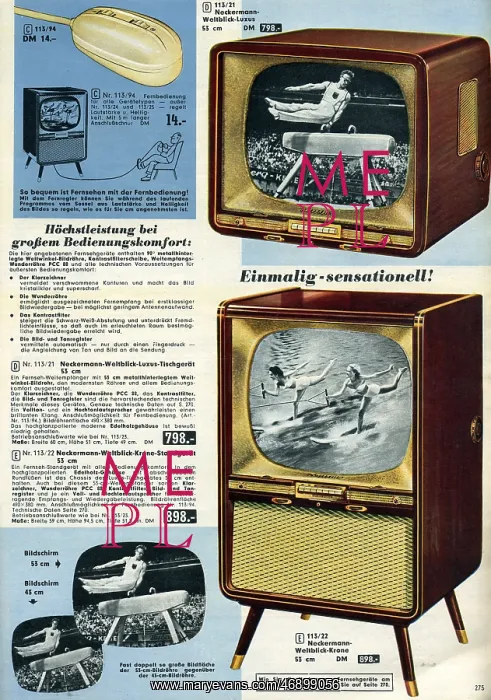 : Advertisement for television and radiogram sets from Neckerm : Advertisement for television and radiogram sets from Neckerm