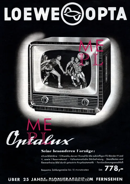 : advertising, television set, Loewe Opta, advertisement : advertising, television set, Loewe Opta, advertisement