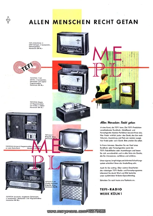  : advertising, television set, TEFI, advertisement