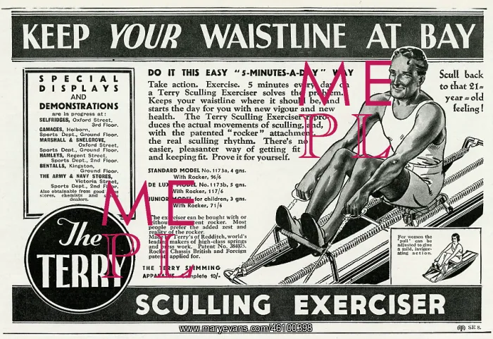 : Advert for Terry's exerciser for men 1933 : Advert for Terry's exerciser for men 1933