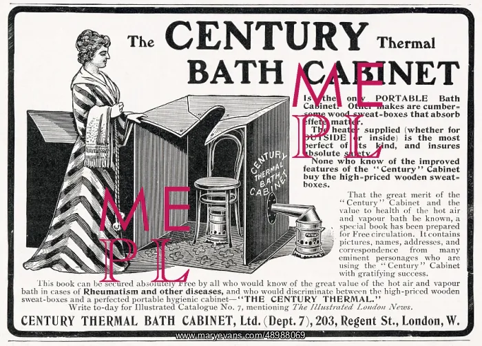 : Advert for Thermal Bath Cabinet 1903 : Advert for Thermal Bath Cabinet 1903