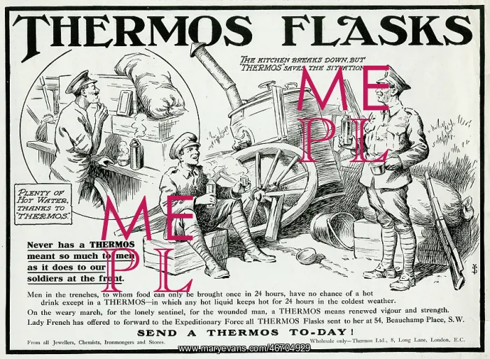 : Advert for Thermos flasks WW1 : Advert for Thermos flasks WW1