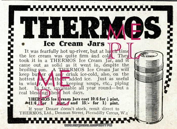  : Advert, Thermos Ice Cream Jars
