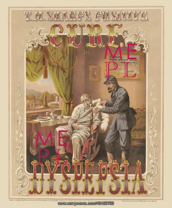 : Advertisement T.M. Sharps positive cure for dyspepsia : Advertisement T.M. Sharps positive cure for dyspepsia