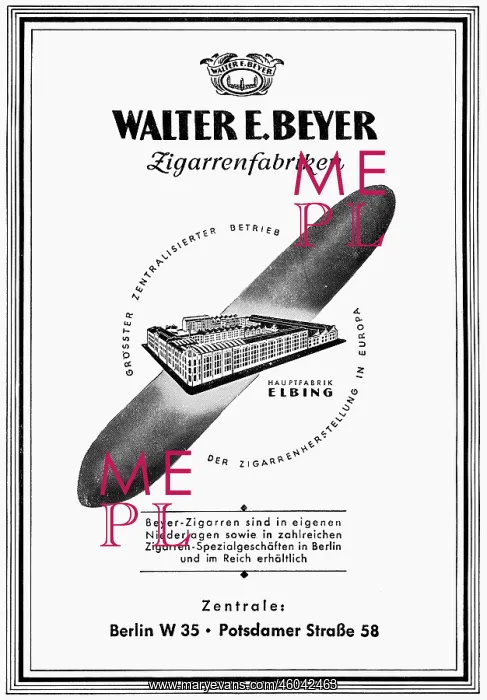: advertising, tobacco, cigars, Walter E. Beyer : advertising, tobacco, cigars, Walter E. Beyer