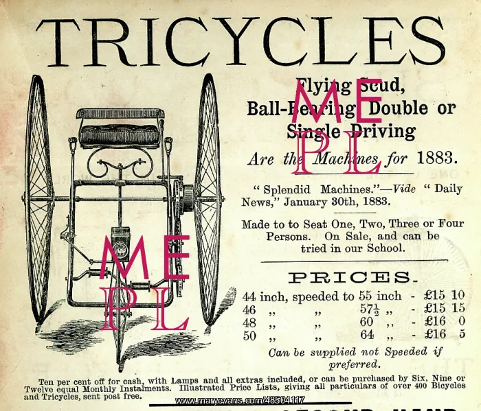 : Advertisement for Tricycles : Advertisement for Tricycles