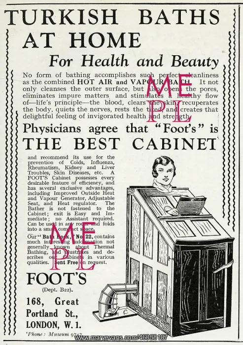 : Advert for Turkish baths at home 1932 : Advert for Turkish baths at home 1932