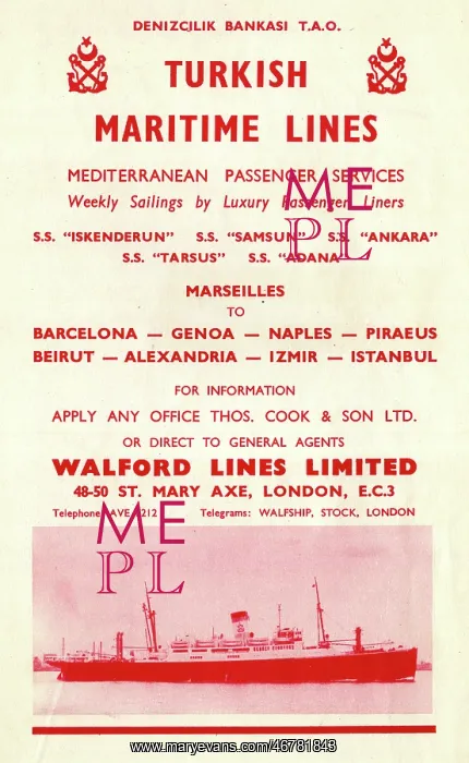 : Advert, Turkish Maritime Lines : Advert, Turkish Maritime Lines