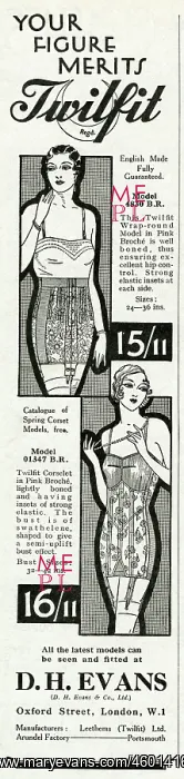 : Advert for Twilfit corsets 1931 : Advert for Twilfit corsets 1931