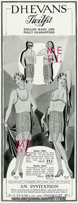 : Advert for Twilfit underwear 1928 : Advert for Twilfit underwear 1928
