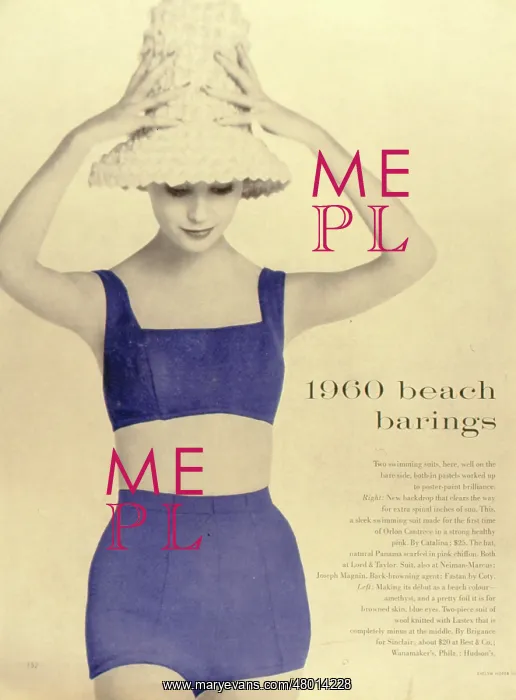 : Advertisement for two-piece swimsuit : Advertisement for two-piece swimsuit