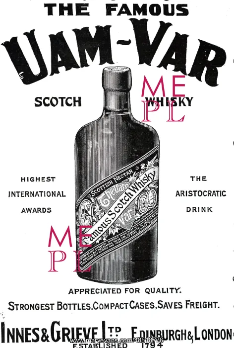 : An advertisement for Uam-Var Whisky : An advertisement for Uam-Var Whisky