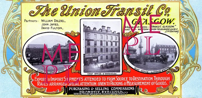  : Advert, The Union Transit Co, Glasgow, Scotland