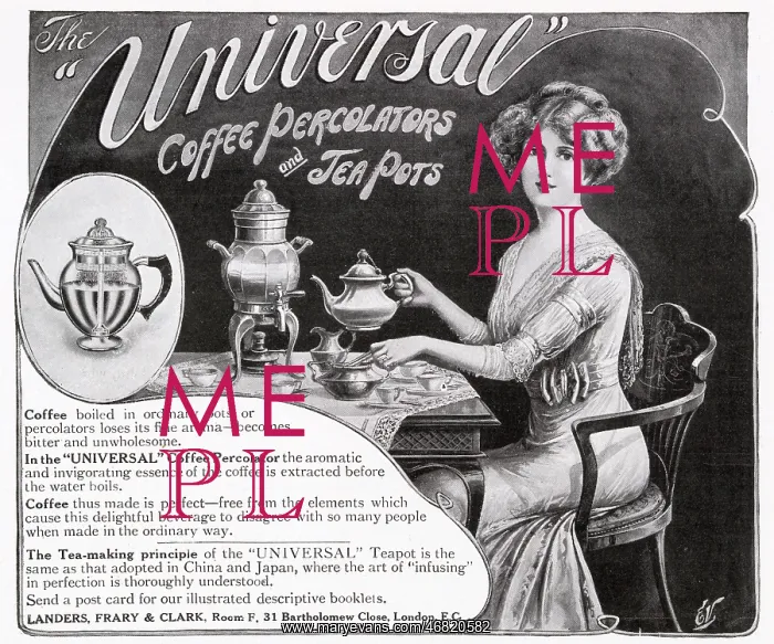 : Advert for Universal - Coffee percolator and Tea Pots 1912 : Advert for Universal - Coffee percolator and Tea Pots 1912