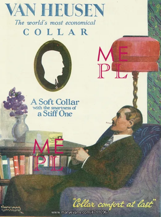 : Advertisement for Van Heusen collars : Advertisement for Van Heusen collars