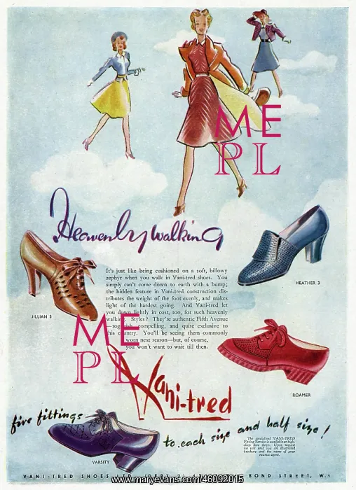 : Advert for Vani-tred shoes 1941 : Advert for Vani-tred shoes 1941