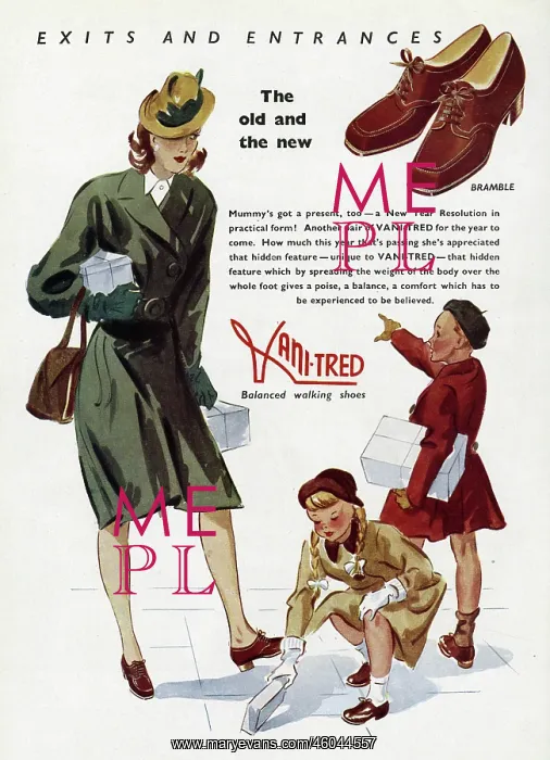 : Advert for Vani-tred shoes 1945 : Advert for Vani-tred shoes 1945
