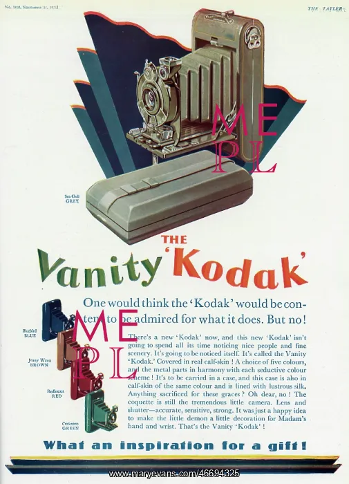 : Advert for The Vanity Kodak 1926 : Advert for The Vanity Kodak 1926