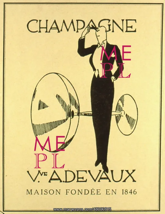 : Advertisement for Veuve A Devaux champagne : Advertisement for Veuve A Devaux champagne