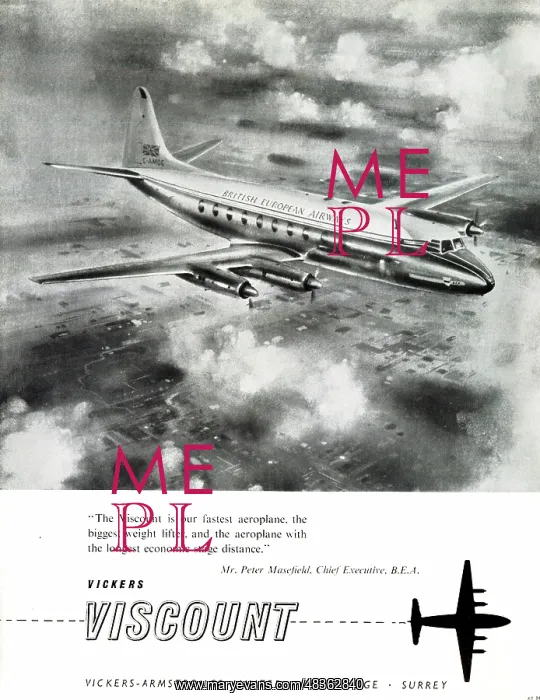 : Advert, Vickers Viscount, BEA : Advert, Vickers Viscount, BEA