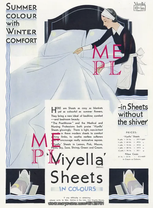 : Advert for Viyella Sheets in Colours : Advert for Viyella Sheets in Colours