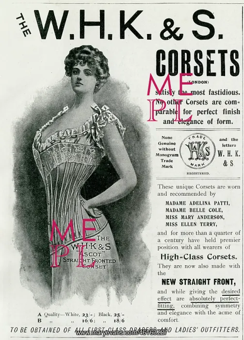 : Advert for W. H. K. & S. corsets 1901 : Advert for W. H. K. & S. corsets 1901