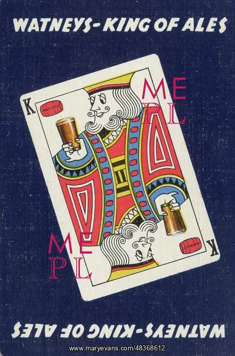  : Advert, Watneys Beer, King of Ales, playing card back