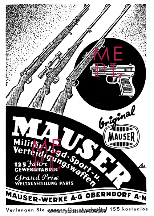 : advertising, weapons, Mauser Werke AG, Oberndorf : advertising, weapons, Mauser Werke AG, Oberndorf