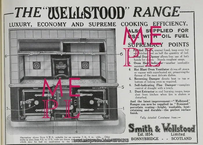 : Advert for Wellstood Ranges : Advert for Wellstood Ranges