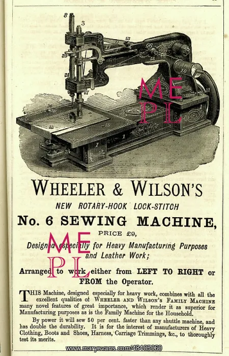 : Advert, Wheeler & Wilson's No. 6 Sewing Machine : Advert, Wheeler & Wilson's No. 6 Sewing Machine