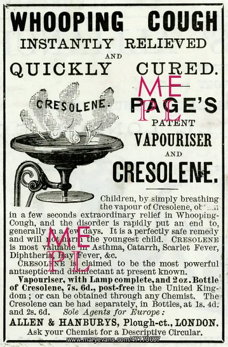  : Advert for Whooping cough cure 1889