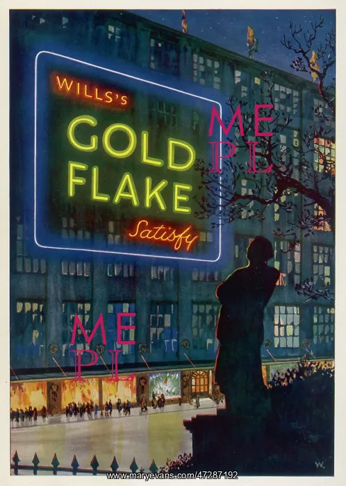 : ADVERT WILLS GOLD FLAKE 1930 : ADVERT WILLS GOLD FLAKE 1930