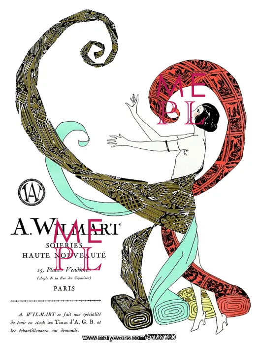 : Advertisement for A Wilmart silk, Paris : Advertisement for A Wilmart silk, Paris