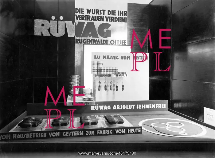 : Advertising window for the Ruegenwalder Sausage and Meat Ind : Advertising window for the Ruegenwalder Sausage and Meat Ind