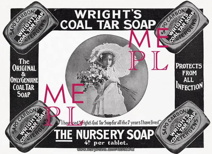 : Advert for Wright's Coal Tar Soap 1909 : Advert for Wright's Coal Tar Soap 1909