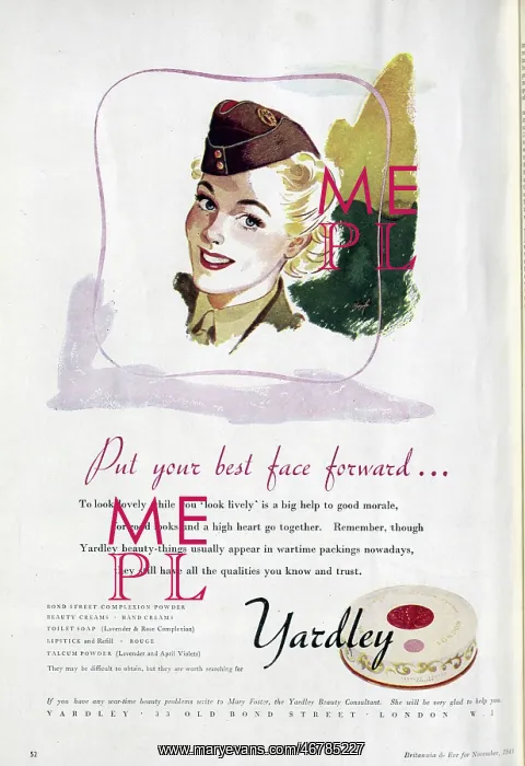 : Advert for Yardley Cosmetics : Advert for Yardley Cosmetics