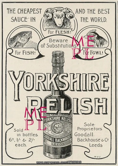 : Advert for Yorkshire Relish 1898 : Advert for Yorkshire Relish 1898