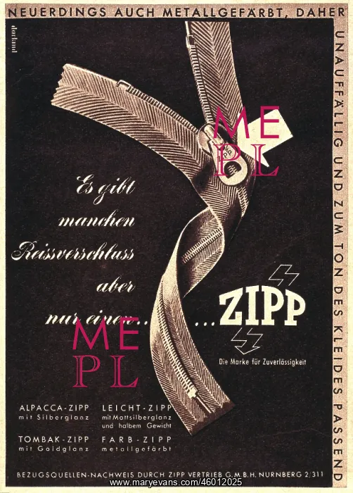 : Advert for Zipp zips : Advert for Zipp zips