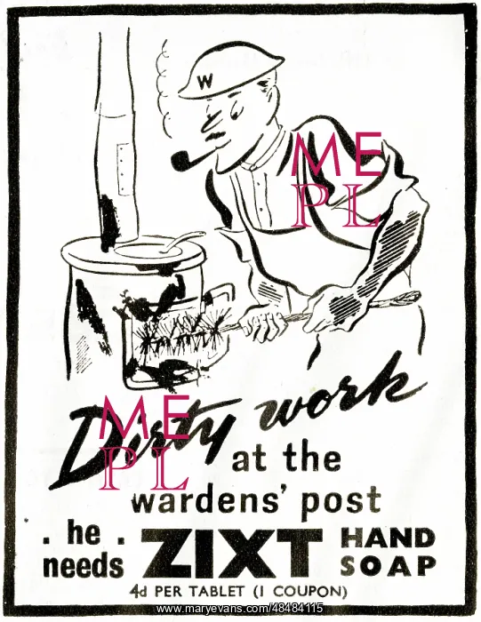 : Advert, Zixt Hand Soap, WW2 : Advert, Zixt Hand Soap, WW2