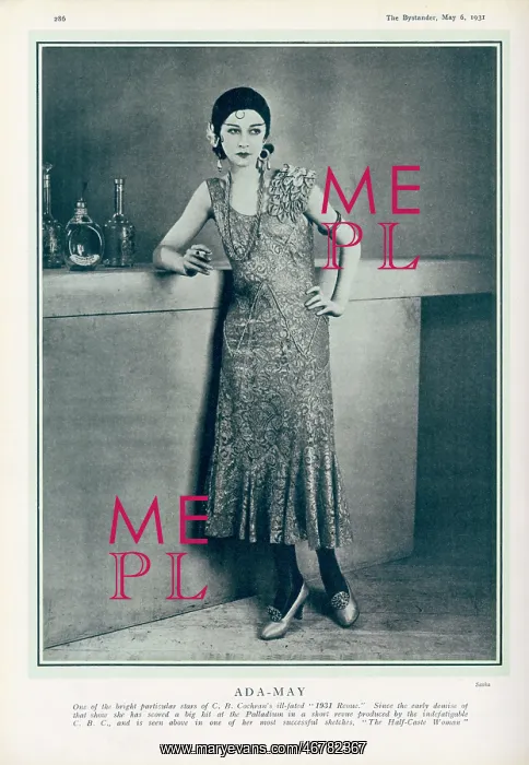  : Ada May. Page from The Bystander, 6th May 1931 featuring Ada May 